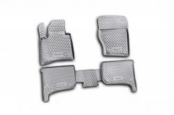 Коврики в салон 3D VW Touareg 4шт. 2010 (полиуретан, чёрный)